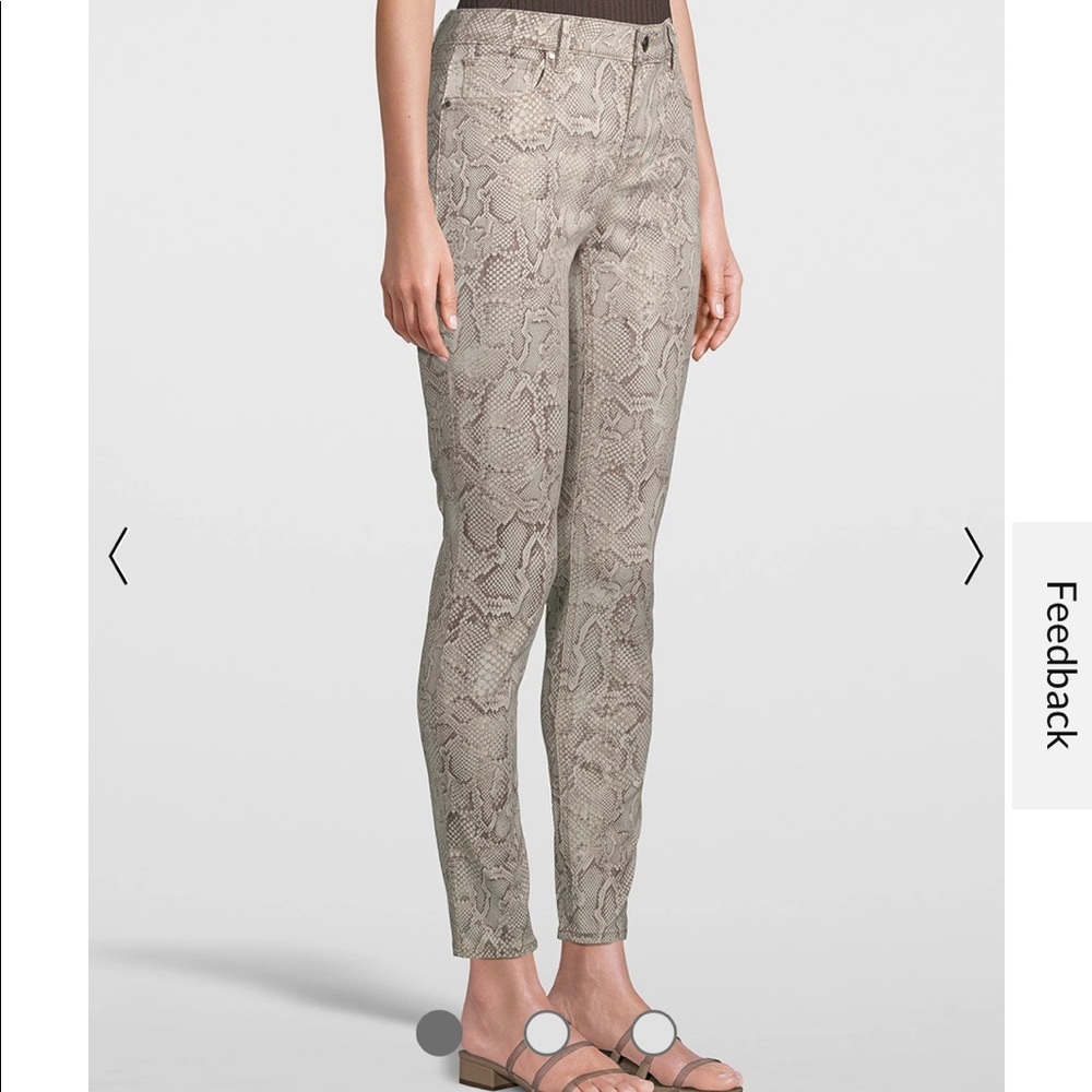 WHBM High Rise, Sculpt Snake Skinny Ankle Pants, taupe, light brown, size 0R NWT